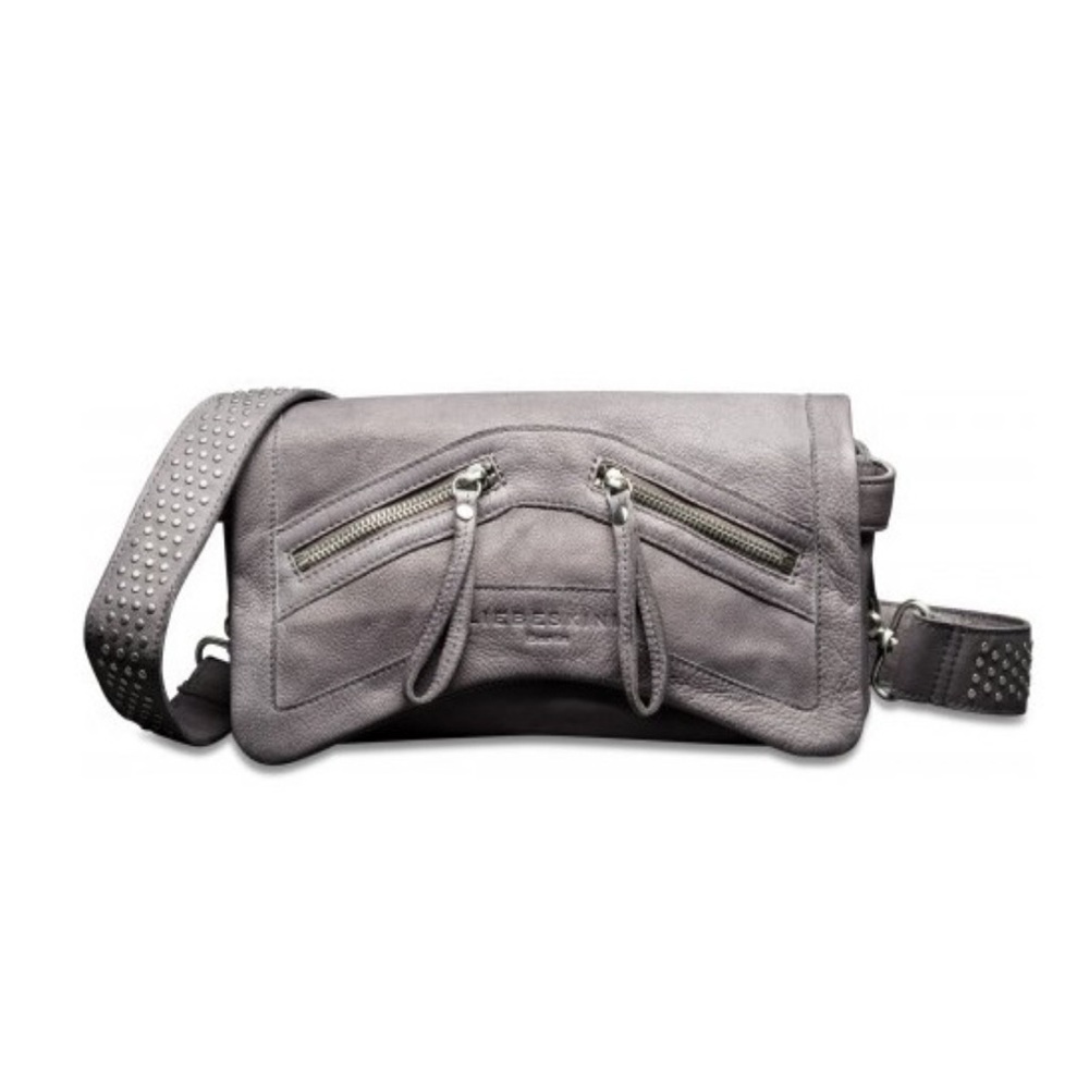 Liebeskind Gray Studded Leather Crossbody Bag